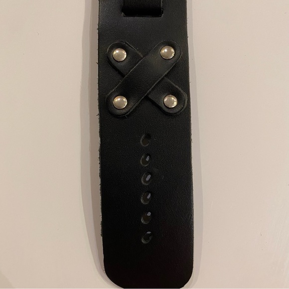Vintage Leather Cuff Watch Bands Black - Picture 3 of 9